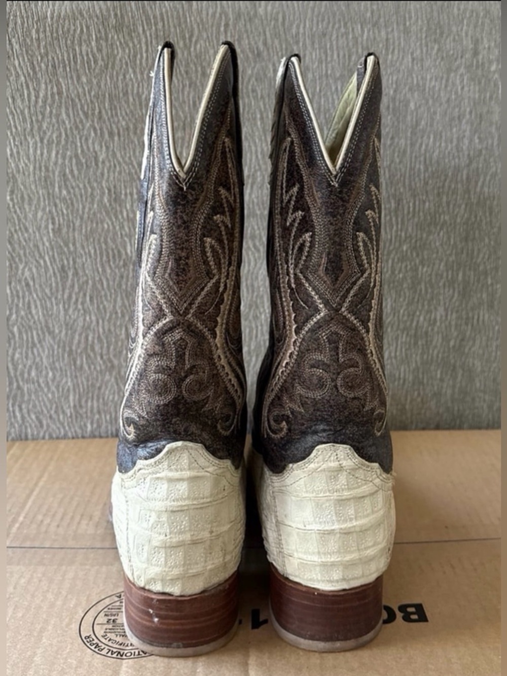 Lamasini Men Gator Tail Cowboy Boots: Ranchero Western Wear - Picture 8 of 12